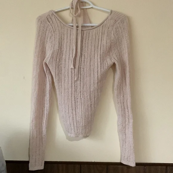 H&M Cream Ribbed Bikini Halter Sweater - Picture 6 of 6